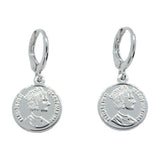 Gold/Silver Plated Venting Coin Hoop Earrings for Women