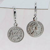 Gold/Silver Plated Venting Coin Hoop Earrings for Women