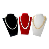 Wood Jewelry Display Case Red with Velvet Necklace Portrait Stand