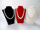 Wood Jewelry Display Case Red with Velvet Necklace Portrait Stand