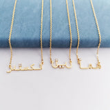 Personalized Arabic Name Necklace with CZ Stone - Dainty Jewelry for Women