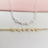 GoldButterfly 3mm Tennis Chain Bracelet Colorful Zircon Name Bracelet