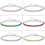 GoldButterfly 3mm Tennis Chain Bracelet Colorful Zircon Name Bracelet