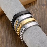 Engravable Name Bracelet Stainless Steel Mens ID Bracelets Customize Gift