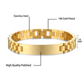 Engravable Name Bracelet Stainless Steel Mens ID Bracelets Customize Gift