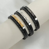 GoldButterfly Engrave Bangle Stainless Steel Bracelet Men Women Couples