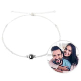 Personalized Circle Photo Bracelet - Customized Couple Bracelet