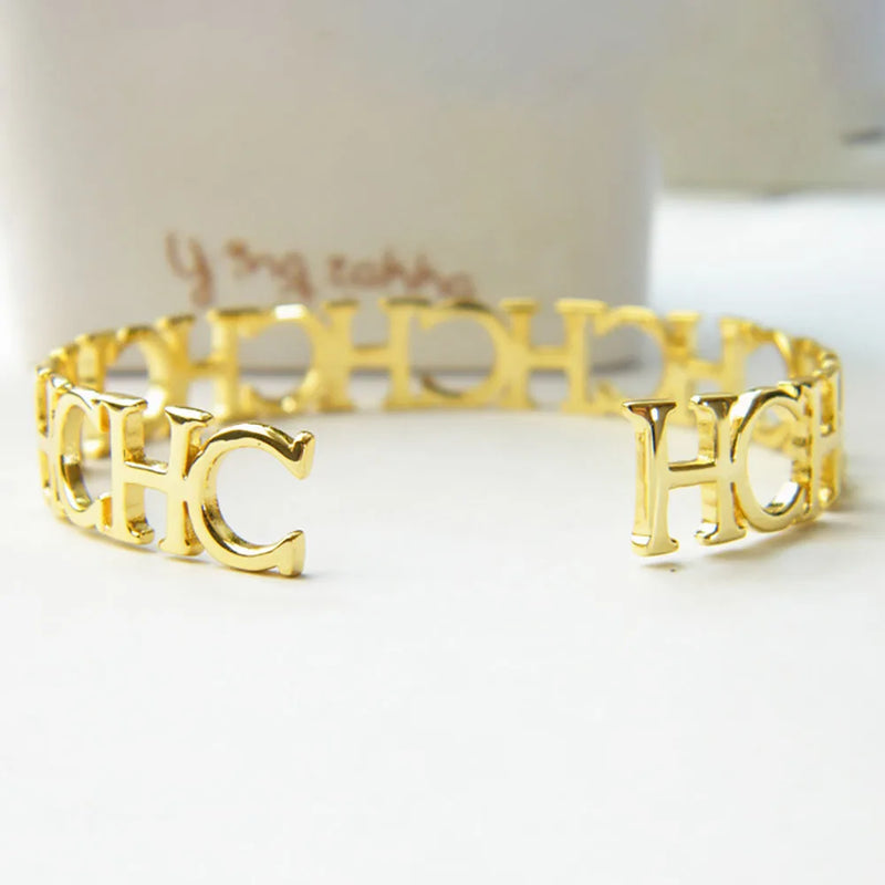Gold Butterfly Bracelet Jewelry Letters Hoop Women Bracelet