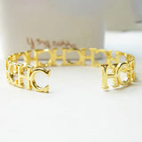 Gold Butterfly Bracelet Jewelry Letters Hoop Women Bracelet