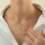 GoldButterfly Personalized Necklace Name Heart Engraved Pendant