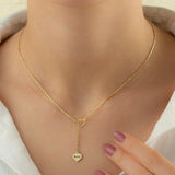 GoldButterfly Personalized Necklace Name Heart Engraved Pendant