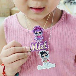 GoldButterfly Kids Cartoon Name Necklace - Personalized Children's Gift