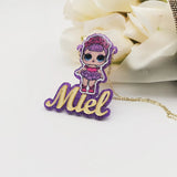 GoldButterfly Kids Cartoon Name Necklace - Personalized Children's Gift