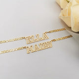 GoldButterfly Personalized Name Necklace with Pig Nose Chain