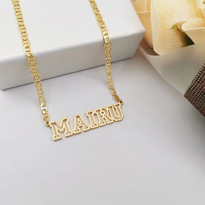 GoldButterfly Personalized Name Necklace with Pig Nose Chain