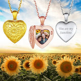 Goldchic 925 Silver Personalized Locket Necklace Heart Picture Engrave Memory