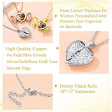 Goldchic Angel Wing Locket Necklace for Women, Personalized Picture