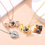 Goldchic Angel Wing Locket Necklace for Women, Personalized Picture