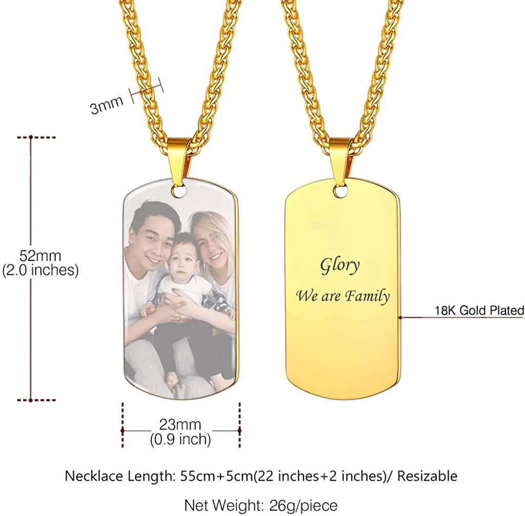 Goldchic Personalized Dog Tags Necklace with Chain Stainless Steel