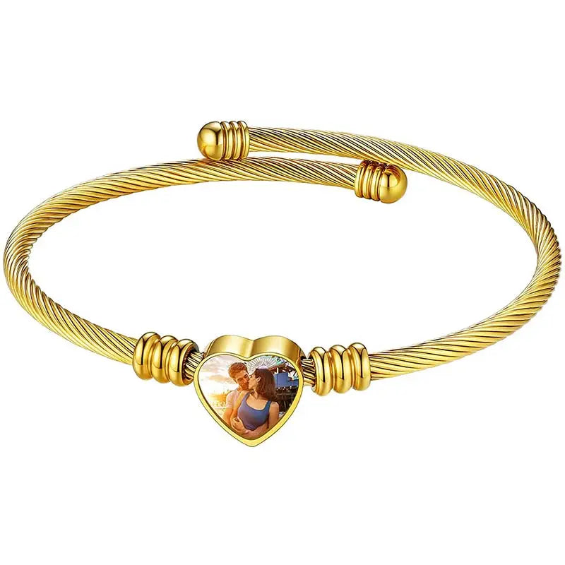 Goldchic Personalized Photo Bracelet - Stainless Steel Cuff