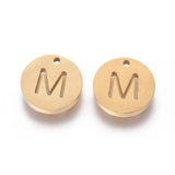 304 Stainless Steel Charms Pendants with Letter A~Z for DIY Jewelry Making