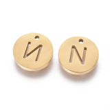 304 Stainless Steel Charms Pendants with Letter A~Z for DIY Jewelry Making