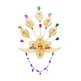 3D Metal Peacock Headwear Hair Accessories with Crystal Beads