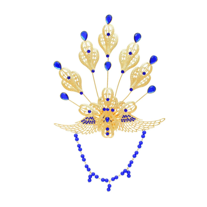 3D Metal Peacock Headwear Hair Accessories with Crystal Beads