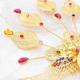 3D Metal Peacock Headwear Hair Accessories with Crystal Beads