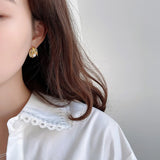 925 Silver Leaf Flower Freshwater Pearl Stud Earrings Gift