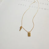 Golden 925 Sterling Silver Padlock Necklace Key and Lock Jewelry