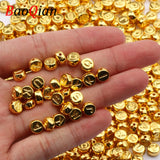 Golden Alphabet Flat Acrylic Letter Beads for Jewelry Making DIY