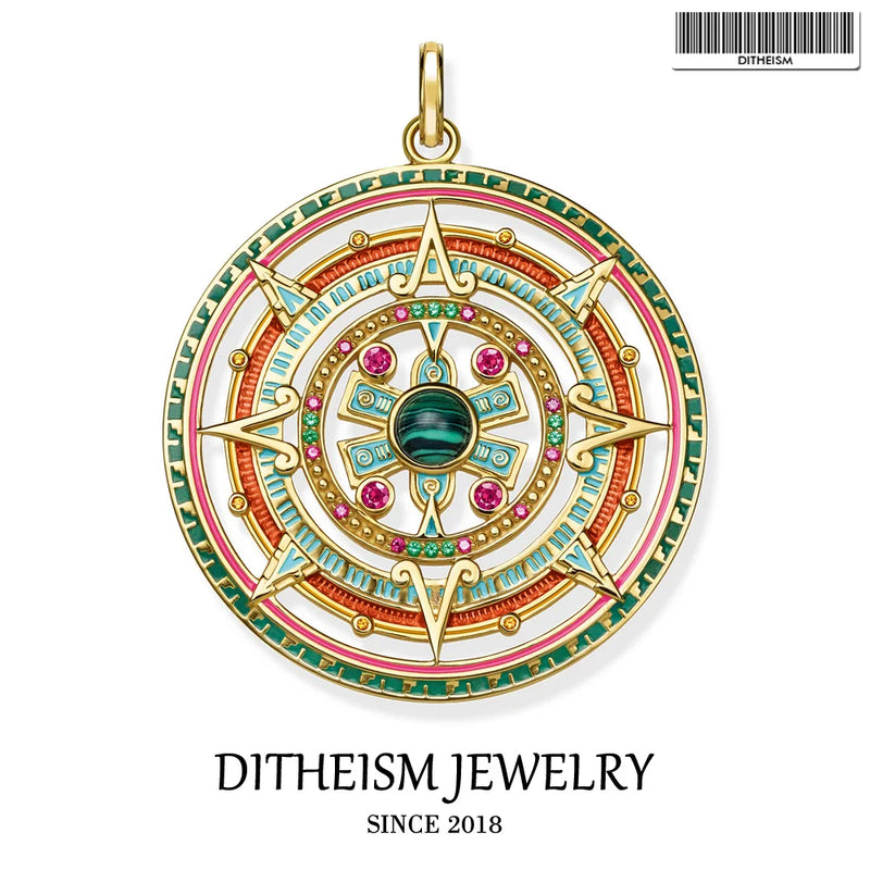 925 Sterling Silver Bohemia Golden Amulet Pendant