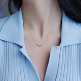 Golden Bean Necklace for Women's Light Niche Sense Clavicle Chain