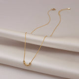 Golden Bean Necklace for Women's Light Niche Sense Clavicle Chain