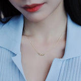 Golden Bean Necklace for Women's Light Niche Sense Clavicle Chain
