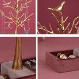 Golden Bird Jewelry Display Stand Tray Tree Storage