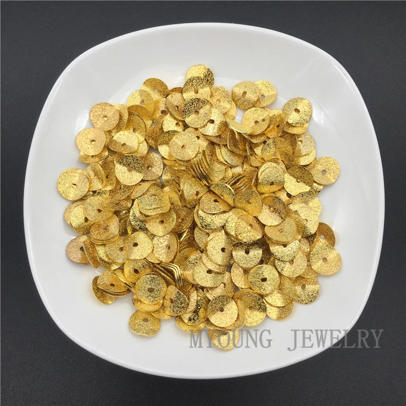 Golden Brass Spacer Beads Wavy Smooth Disc Jewelry Finding MY1294