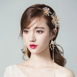 Crystal Tiara Bridal Headband with Earrings