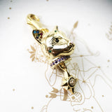 Golden Cat With Star Charms Pendant Fit Europe Bracelet Necklace