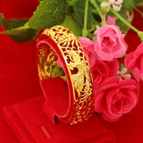 Golden Ceremony Bride Bracelet Wedding Hollow out Dragon Phoenix Bracelet
