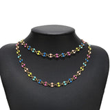 Stainless Steel Cable Necklace Chain with Enamel Flower - DIY Jewelry Making