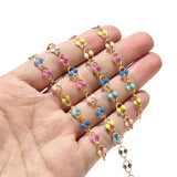 Stainless Steel Cable Necklace Chain with Enamel Flower - DIY Jewelry Making