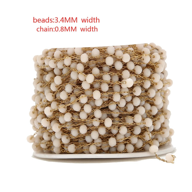 Golden Chain Link Ball Beading Cable Chain Roll Necklace Bulk Chain
