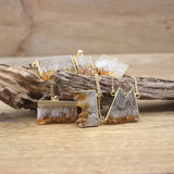 Golden Chains Citrine Geode Druzy Pendant