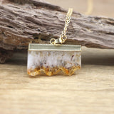 Golden Chains Citrine Geode Druzy Pendant