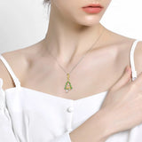 Golden Christmas Tree Star Dangle Charm S925 Sterling Silver Bead