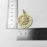 Golden Circle Sun Pendant 925 Sterling Silver Fine Women Jewelry