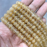 Golden Citrine Quartz Rondelle Spacer Beads 15''