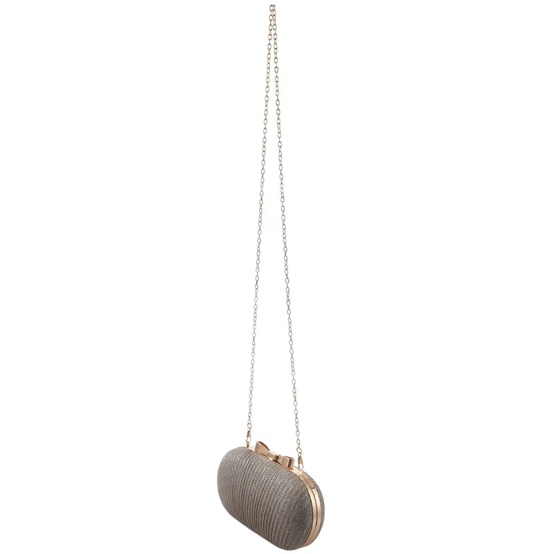 Golden Clutch Bag Metal Bow Clutches Chain Shoulder Bag